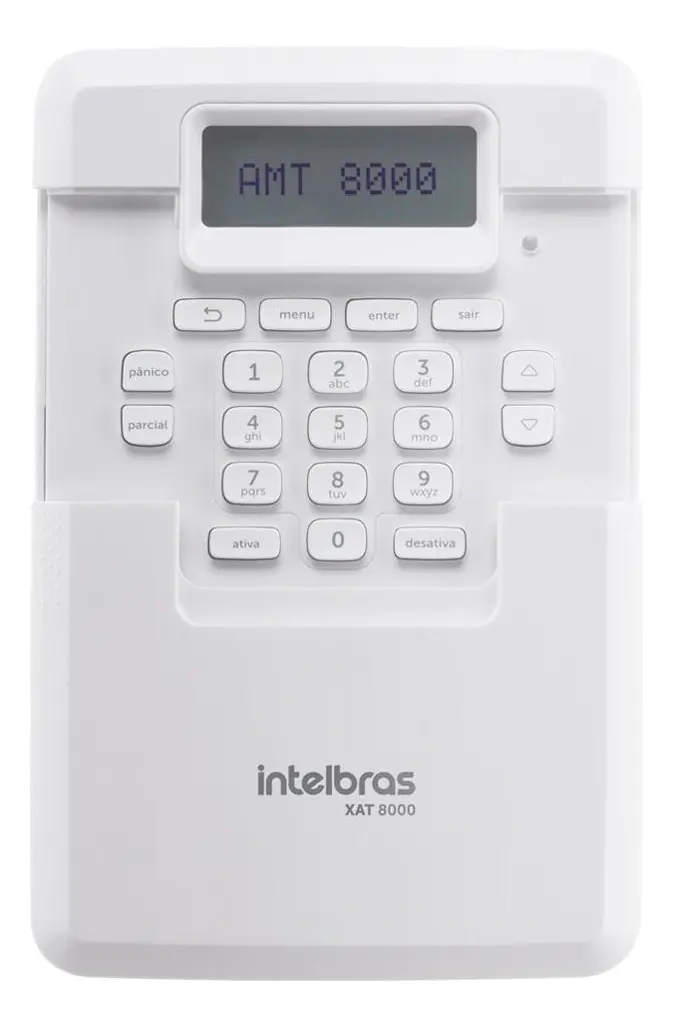 Teclado XAT 8000 Intelbras da Série 8000 para sistema de alarme de apartamento