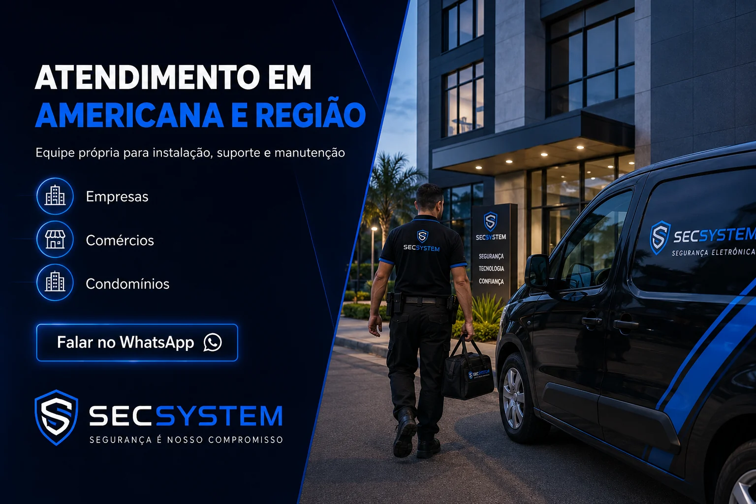 Atendimento regional da SecSystem em Americana e região