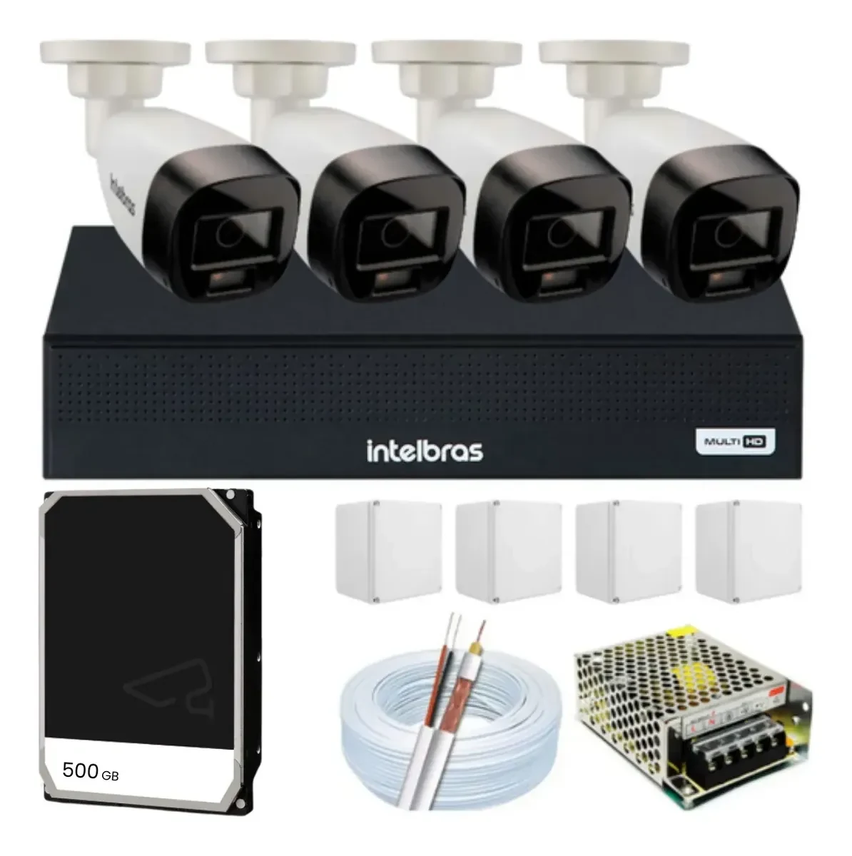 Kit Intelbras DVR + 4 câmeras