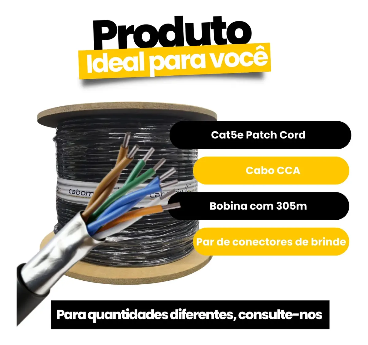 Cabo cat5e blindado com capa para uso externo