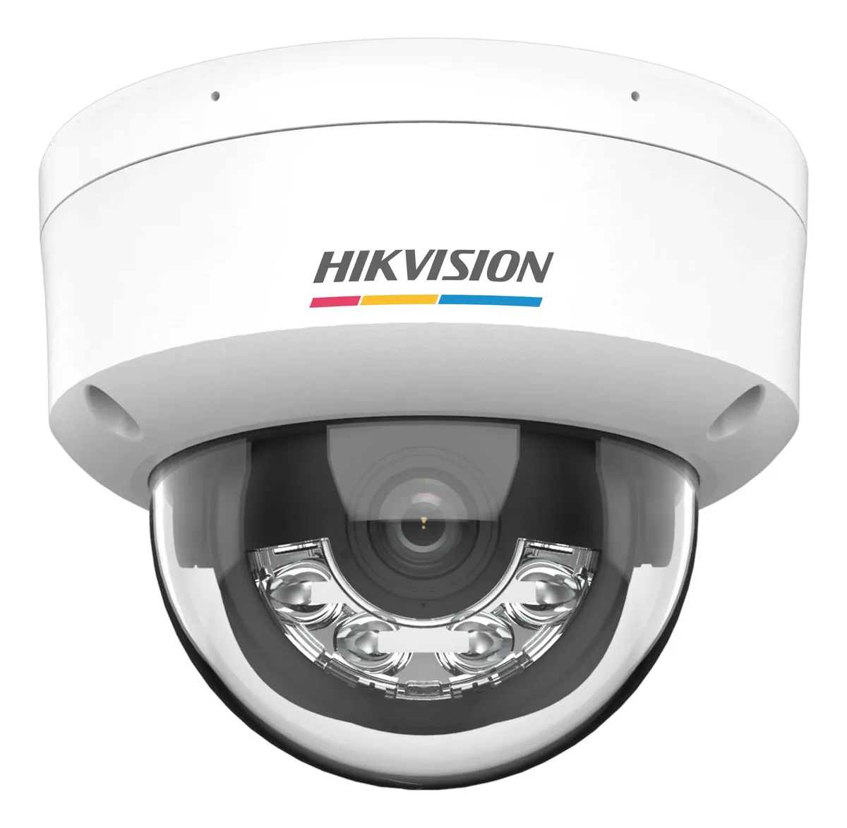 C&acirc;mera Hikvision ColorVu dome IP com LEDs brancos para vis&atilde;o colorida noturna