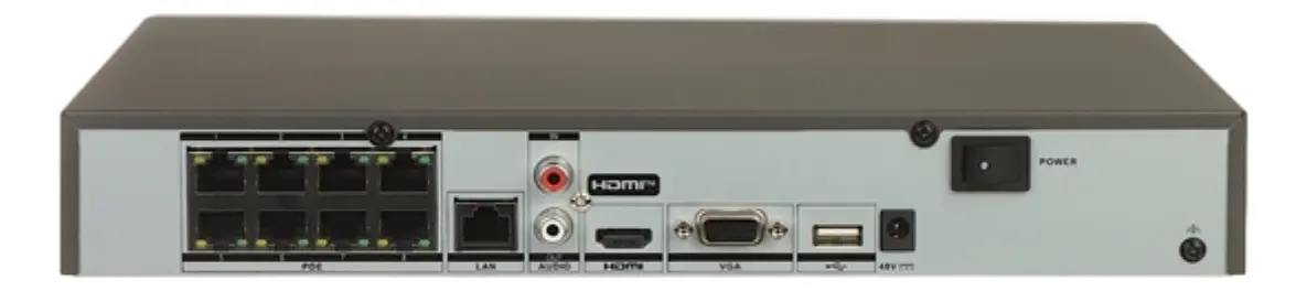 Gravador NVR Hikvision DS-7608NXI-K1/8P AcuSense de 8 canais com PoE