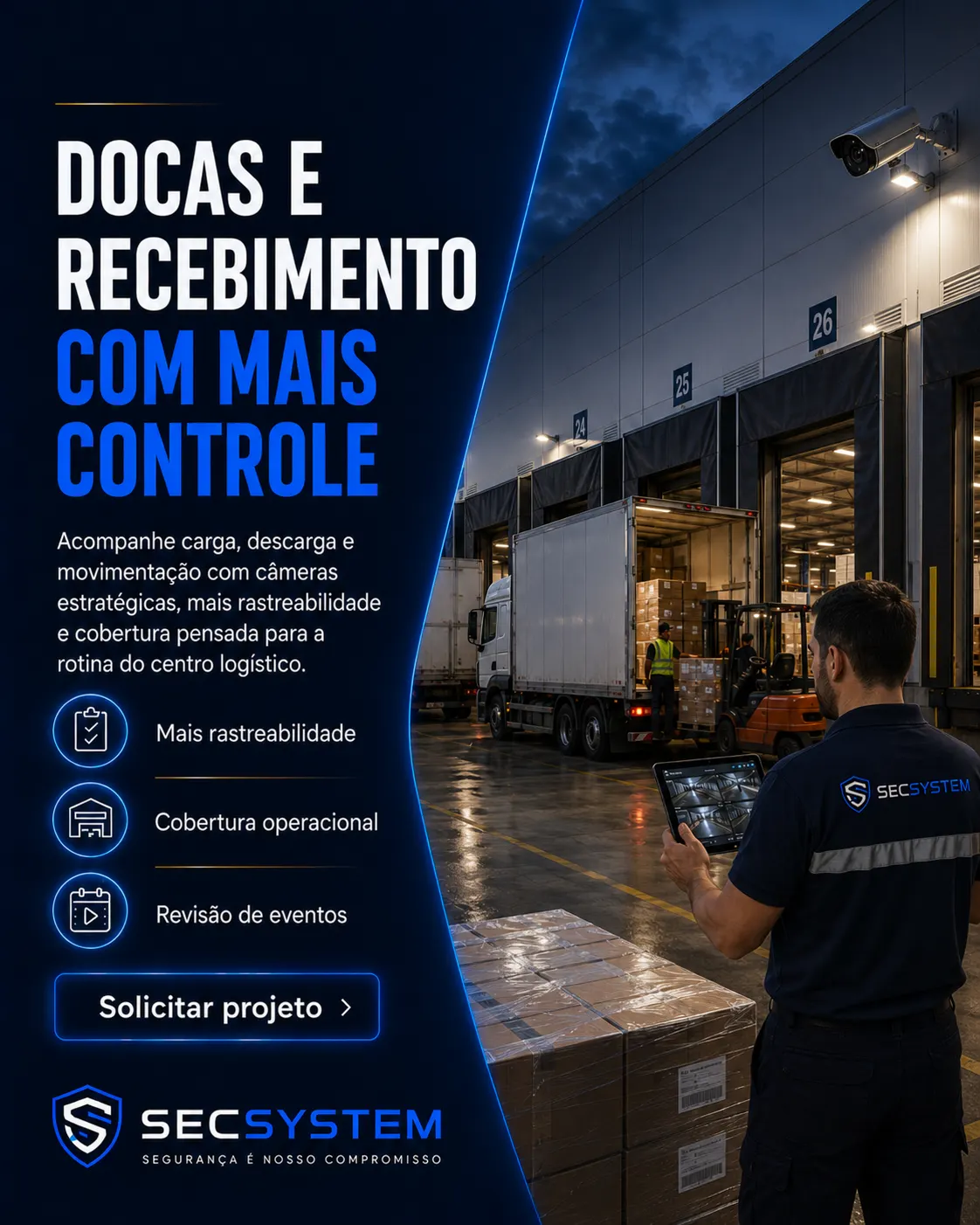 Controle de docas e recebimento em centros logísticos