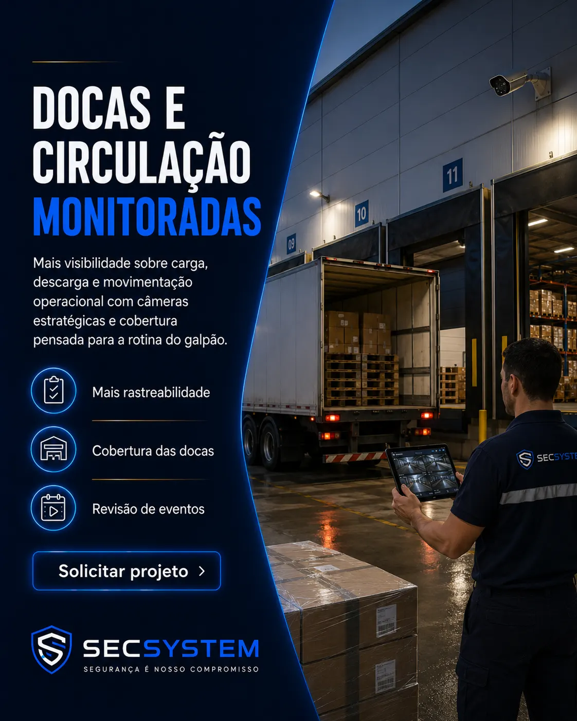 Monitoramento de docas e circulação em galpões