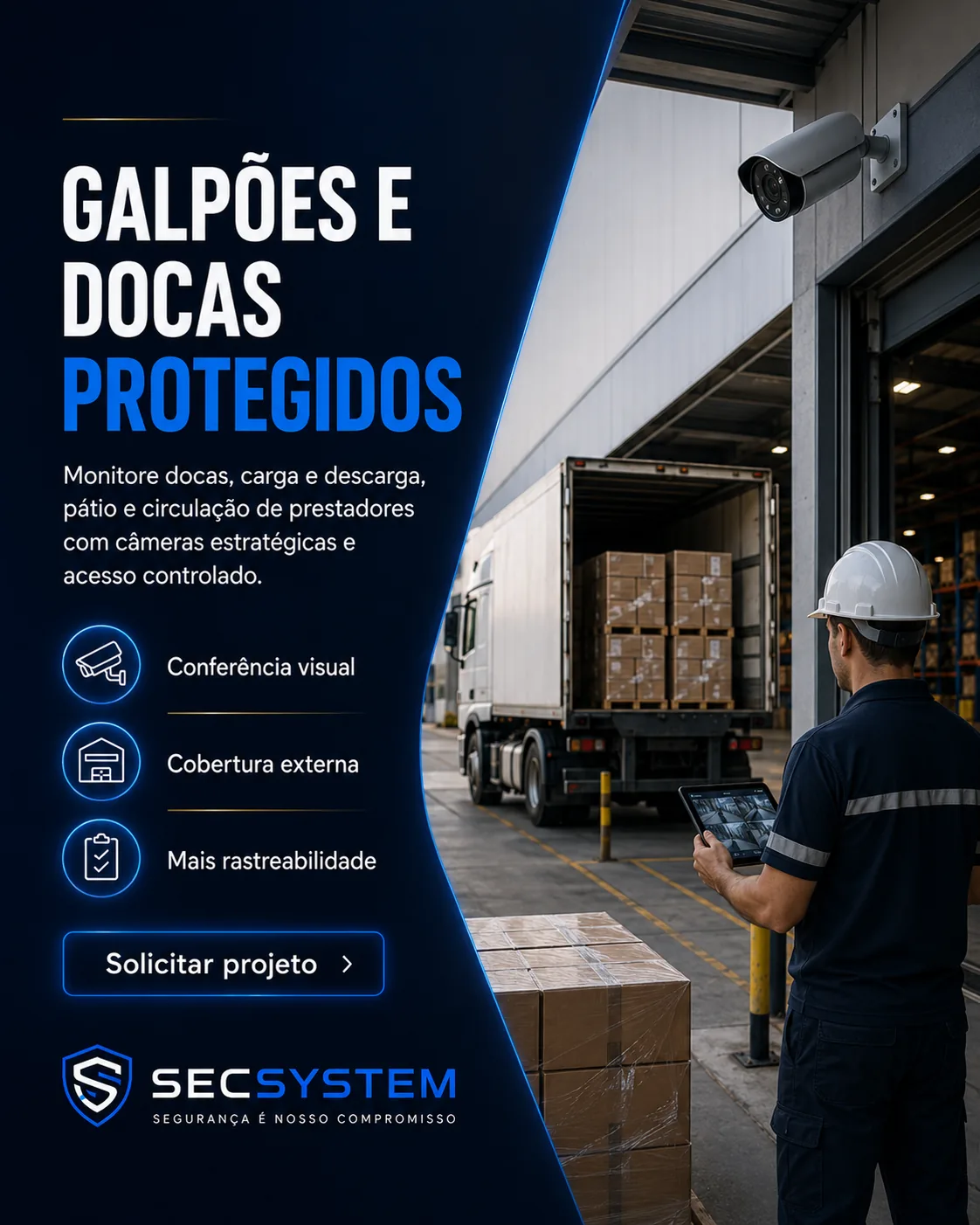 Segurança para galpões e centros logísticos com monitoramento de docas