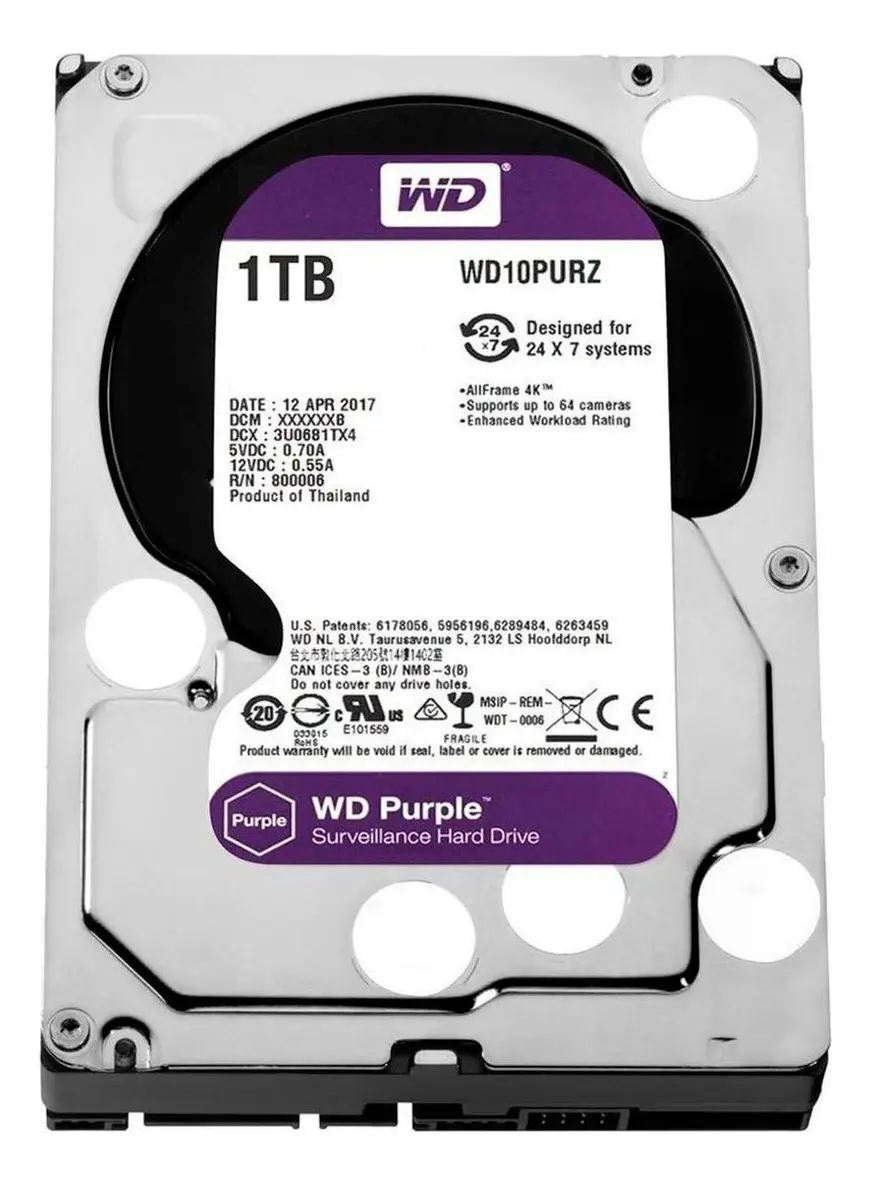HD WD Purple 1TB para CFTV