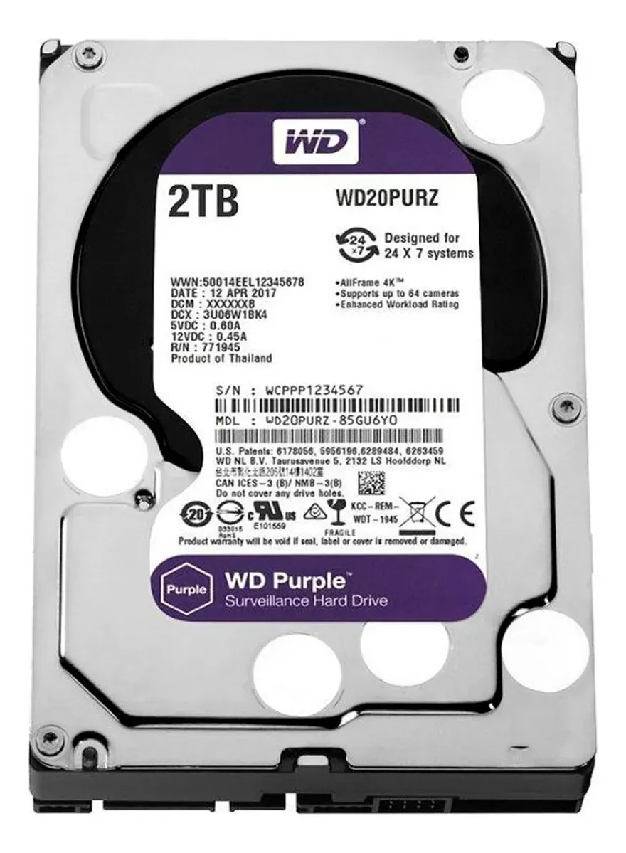 HD WD Purple 2TB para CFTV