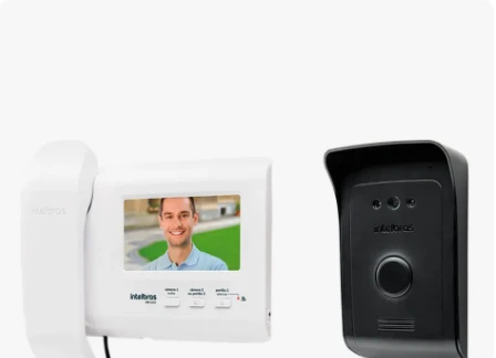 Interfone Intelbras IVR 1010 com fio, imagem em preto e branco