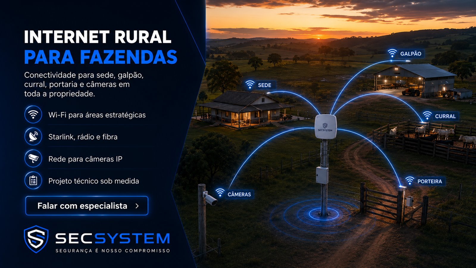 Internet rural para fazendas e sítios