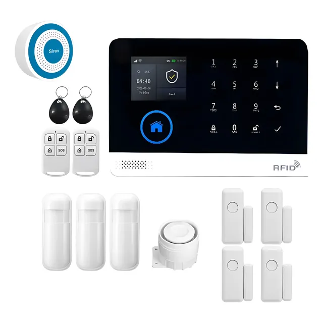 Kit central de alarme Tuya Smart Life 433MHz com sensores, controles e sirene