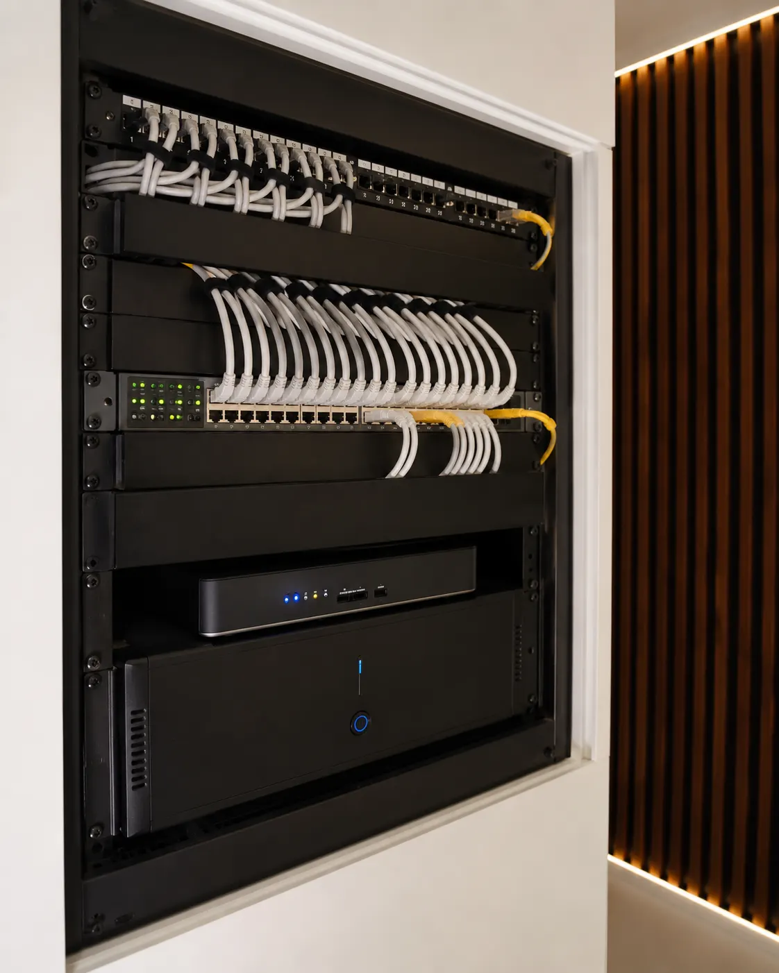 Rack de rede e Wi-Fi para segurança eletrônica