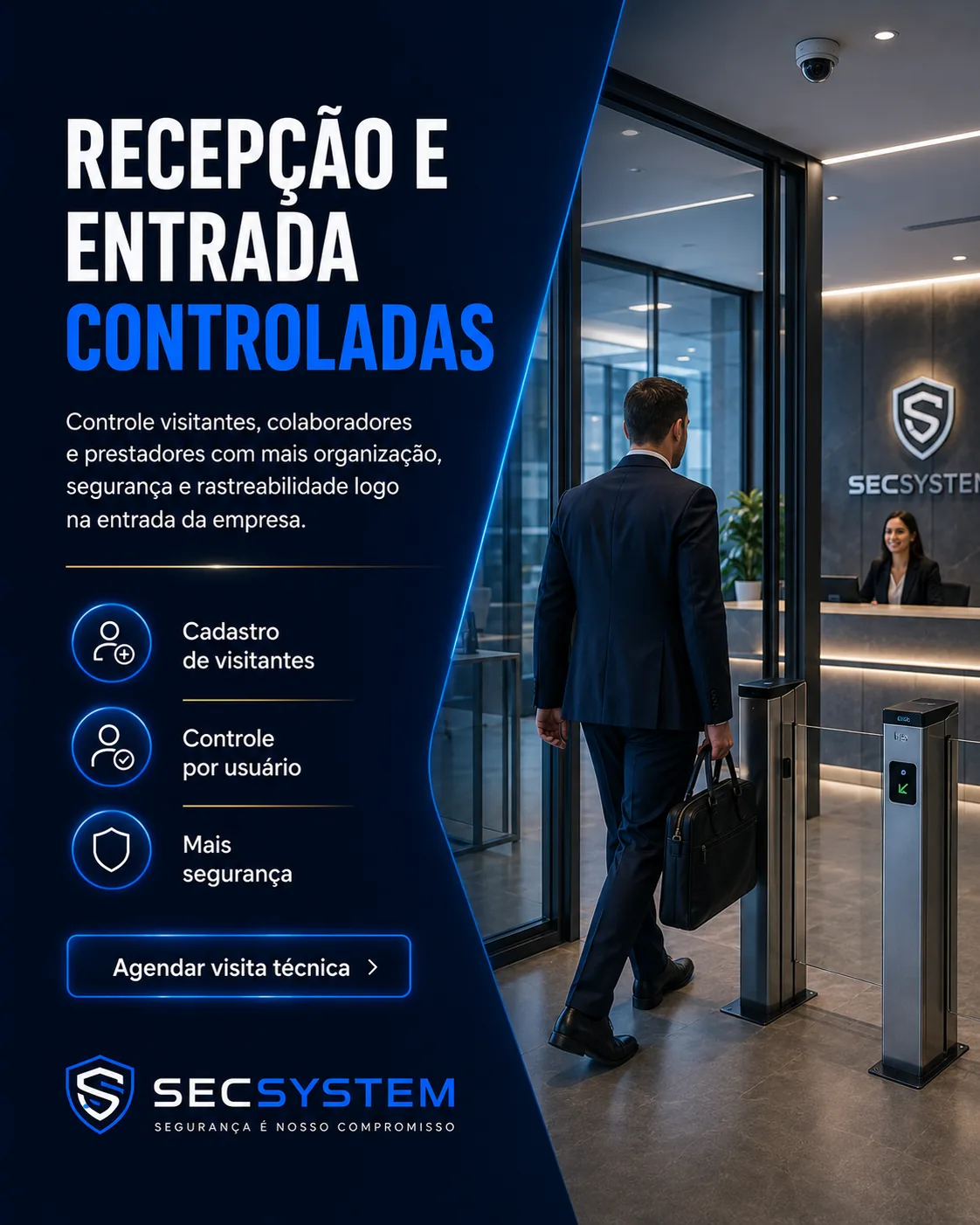 Segurança para escritórios, recepção e áreas administrativas