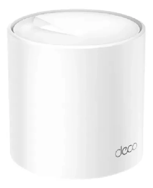 TP-Link Deco X50, roteador mesh Wi-Fi 6 em formato cilíndrico branco