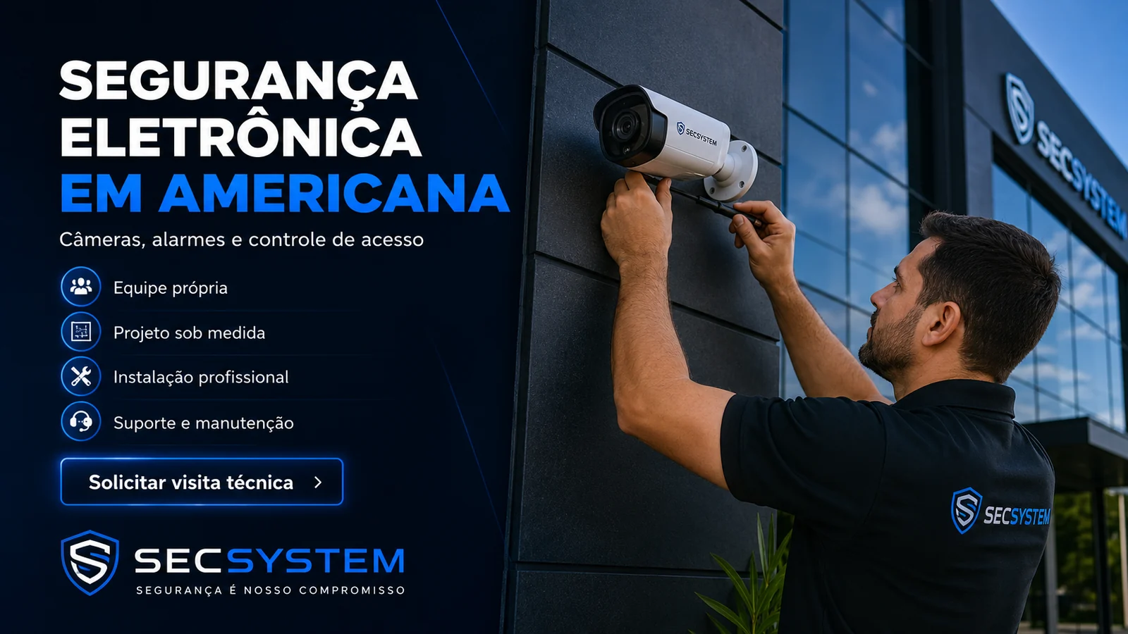 Equipe SecSystem de Segurança eletrônica em Americana